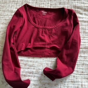 Burgundy cropped long sleeve
